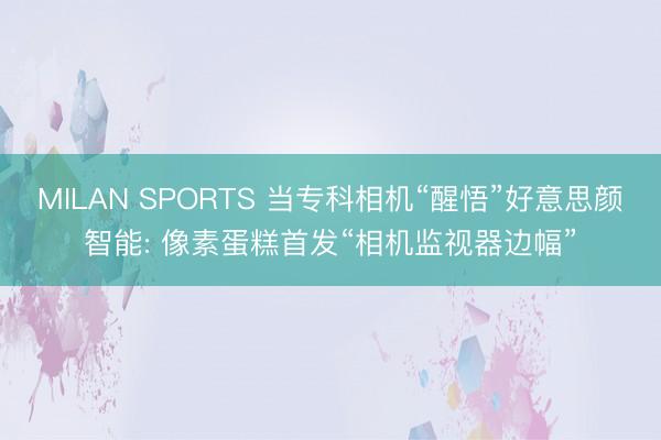 MILAN SPORTS 当专科相机“醒悟”好意思颜智能: 像素蛋糕首发“相机监视器边幅”