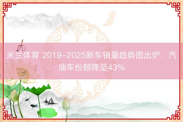 米兰体育 2019-2025新车销量趋势图出炉：汽油车份额降至43%