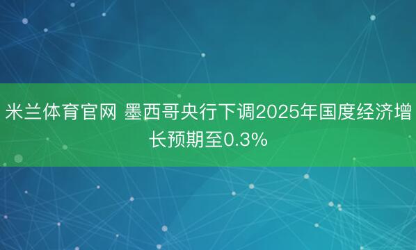 米兰体育官网 墨西哥央行下调2025年国度经济增长预期至0.3%
